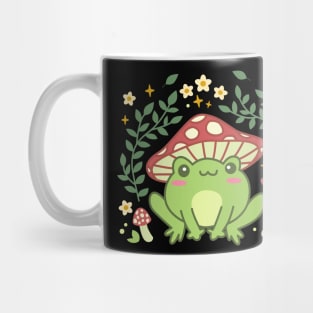 Cottagecore Aesthetic Frog Mushroom Hat Cute Vintage Kawaii Mug